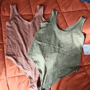 Women's Bodysuit Set in Pink and Green
